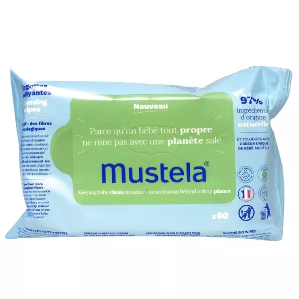 Lingettes nettoyantes à l'avocat BIO 60